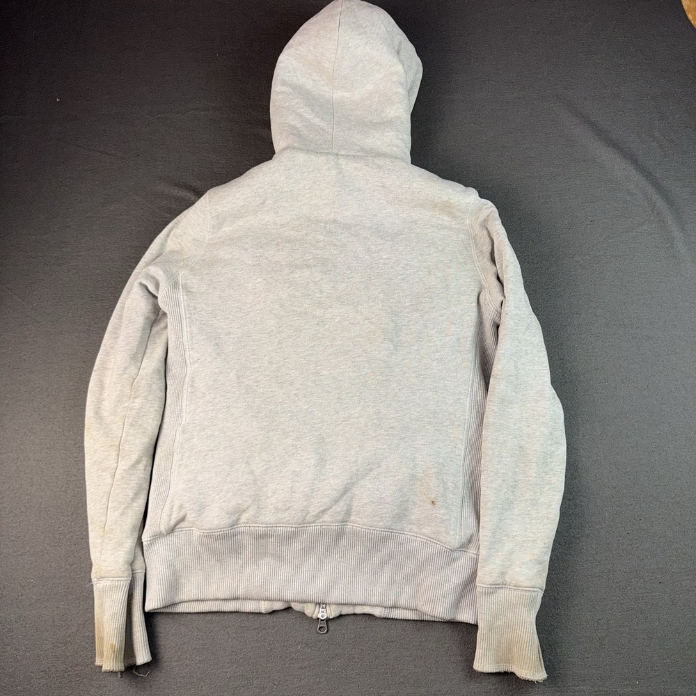 Hollister Faux Fur Lined Hooded Jacket Womens XL Gray Zip Up California Logo - Picture 12 of 13